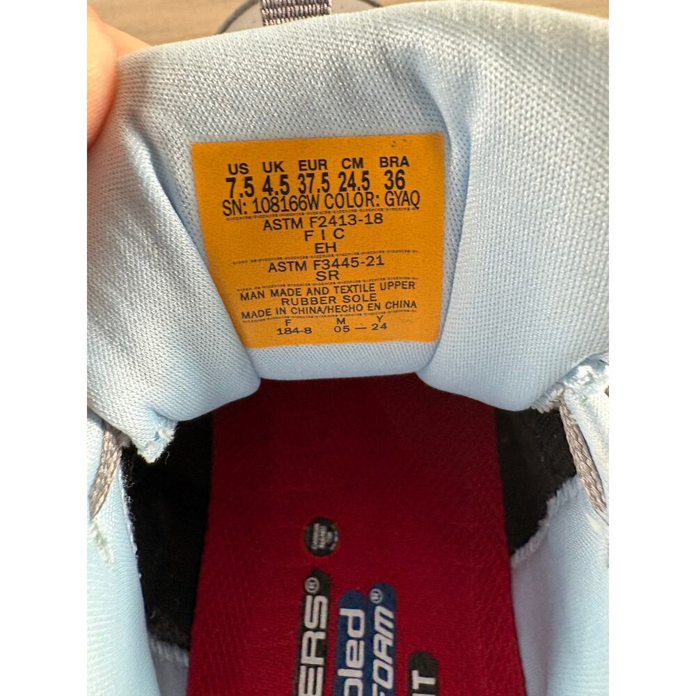 Skechers Trego Gray Blue Comp Toe Safety Shoes Women's Size 7.5 EU 37.5 NWOB‎ - Picture 9 of 9